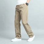 Cotton Loose Fit Straight Leg Trousers for Men | Everyday Wear
