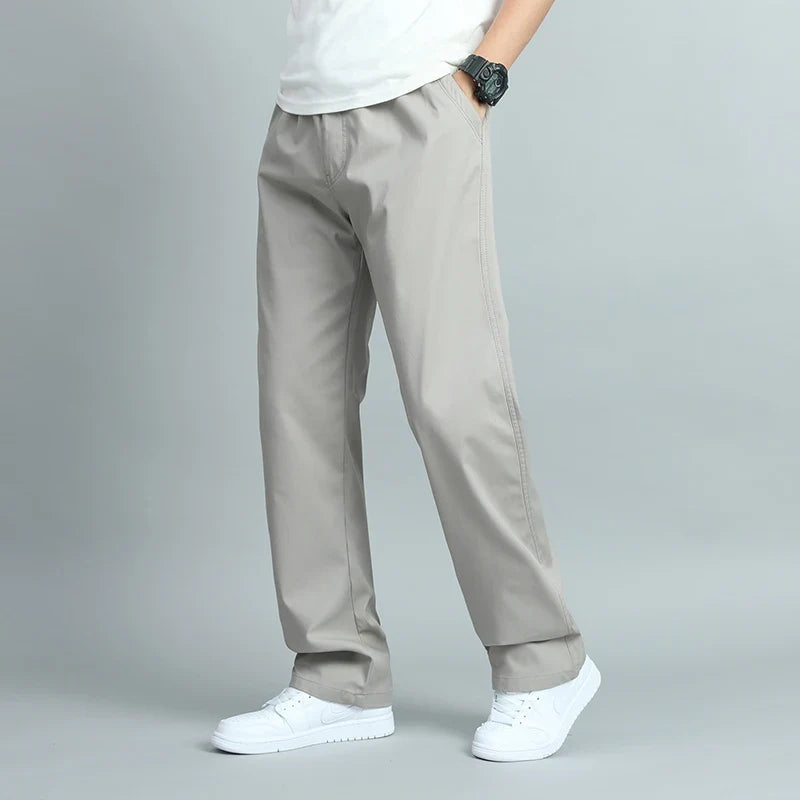 Cotton Loose Fit Straight Leg Trousers for Men | Everyday Wear