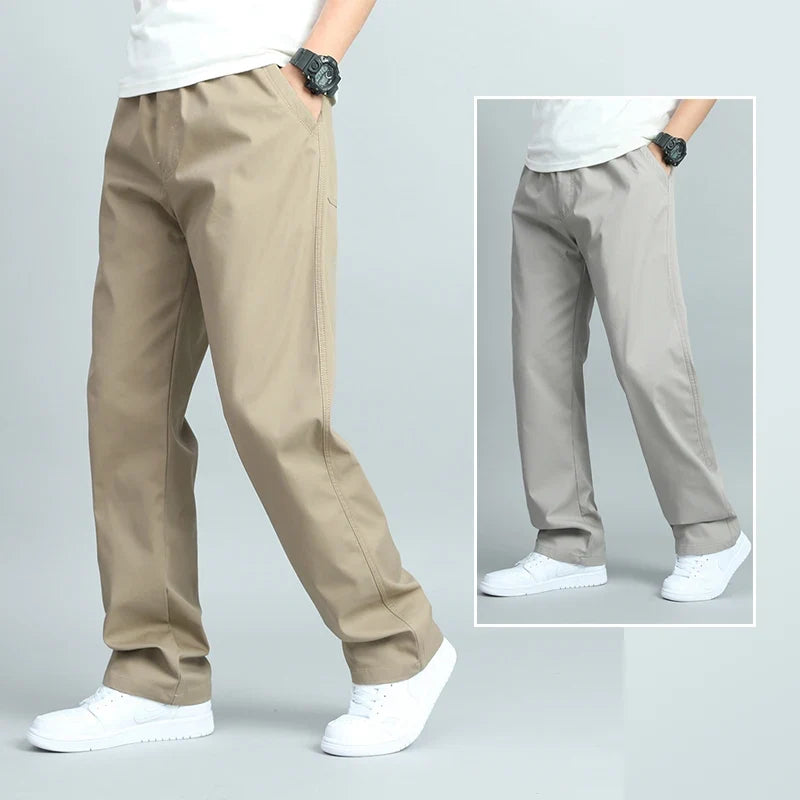 Cotton Loose Fit Straight Leg Trousers for Men | Everyday Wear