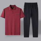 Cotton Polo Shirt and Trouser Lounge Set for Men | Smart Casual Wear