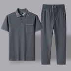 Cotton Polo Shirt and Trouser Lounge Set for Men | Smart Casual Wear
