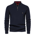 Cotton Zip Up High Collar Knit Cardigan for Men | Autumn Layering