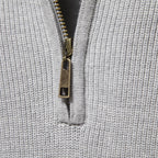 Cotton Zip Up High Collar Knit Cardigan for Men | Autumn Layering