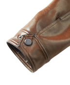 Shearling Collar Insulated PU Leather Aviator Jacket for Men | Winter Outerwear