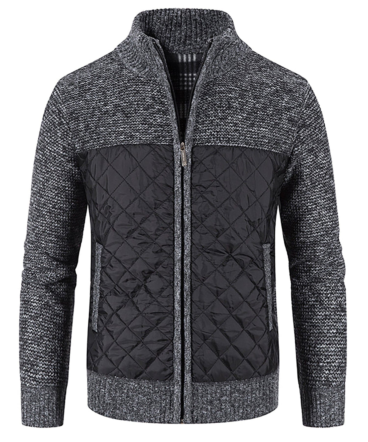 Knit Body Quilted Panel Hybrid Jacket for Men | Cool Weather Layering