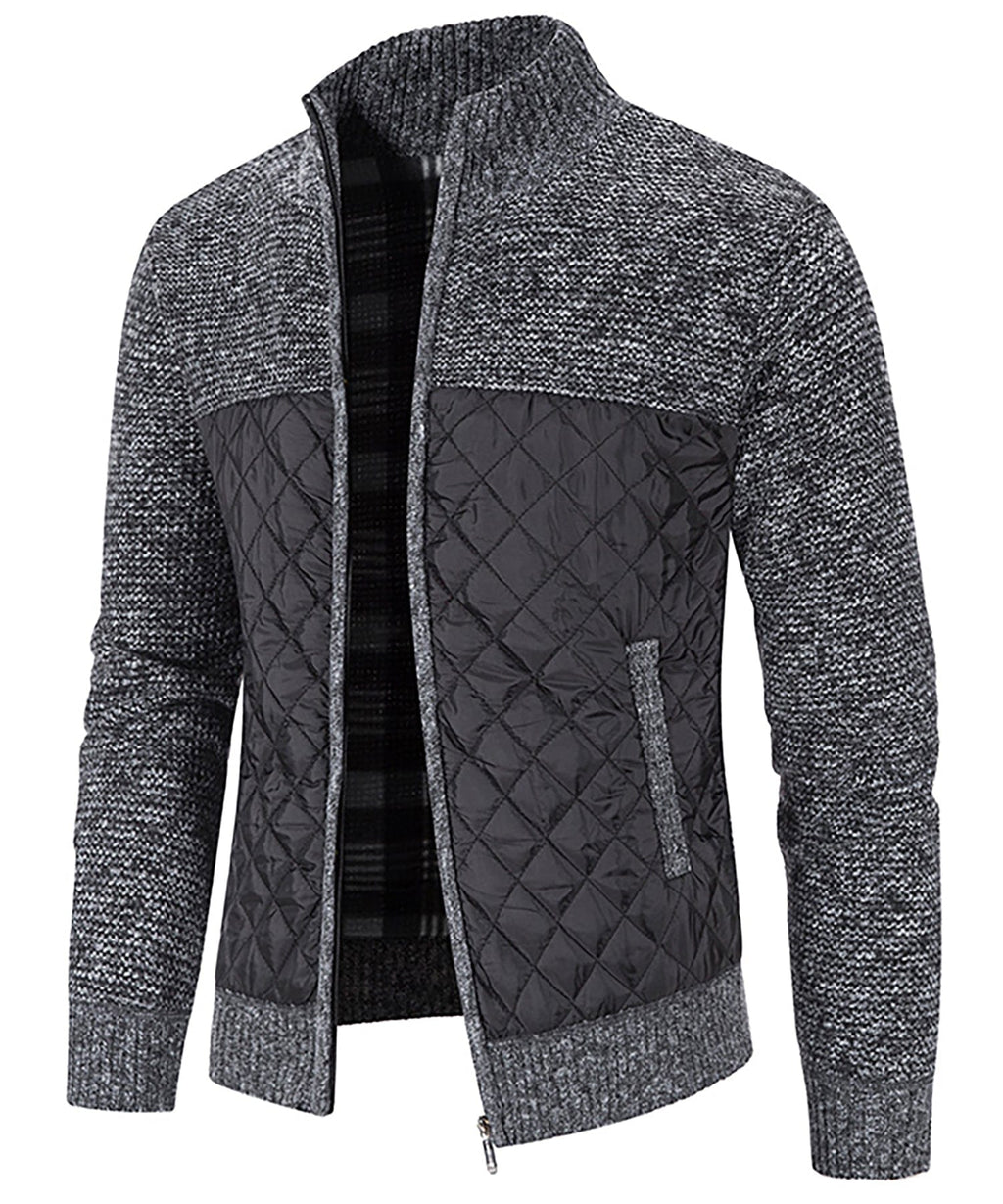 Knit Body Quilted Panel Hybrid Jacket for Men | Cool Weather Layering