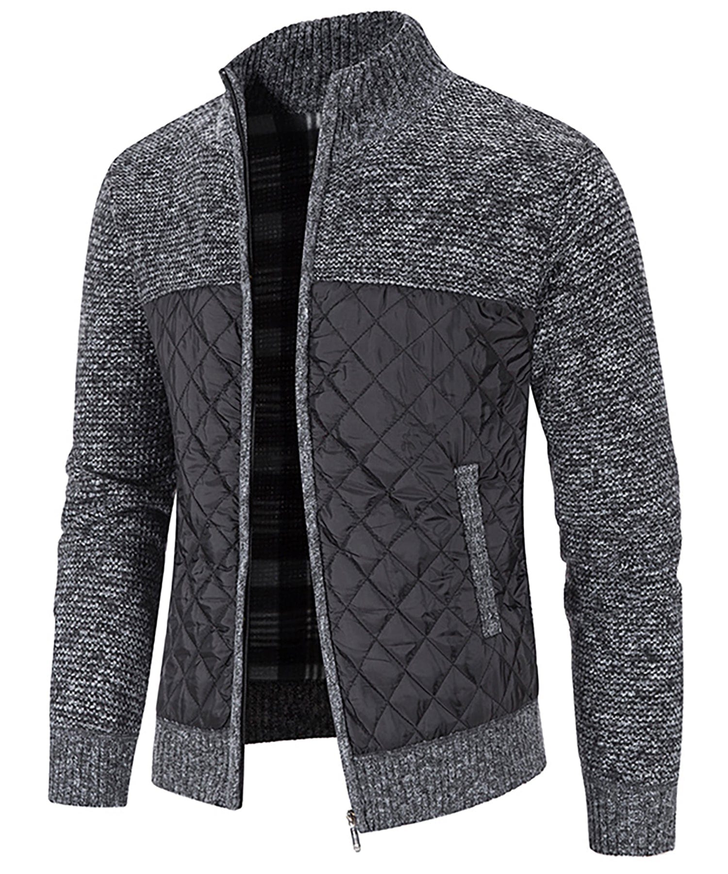 Knit Body Quilted Panel Hybrid Jacket for Men | Cool Weather Layering
