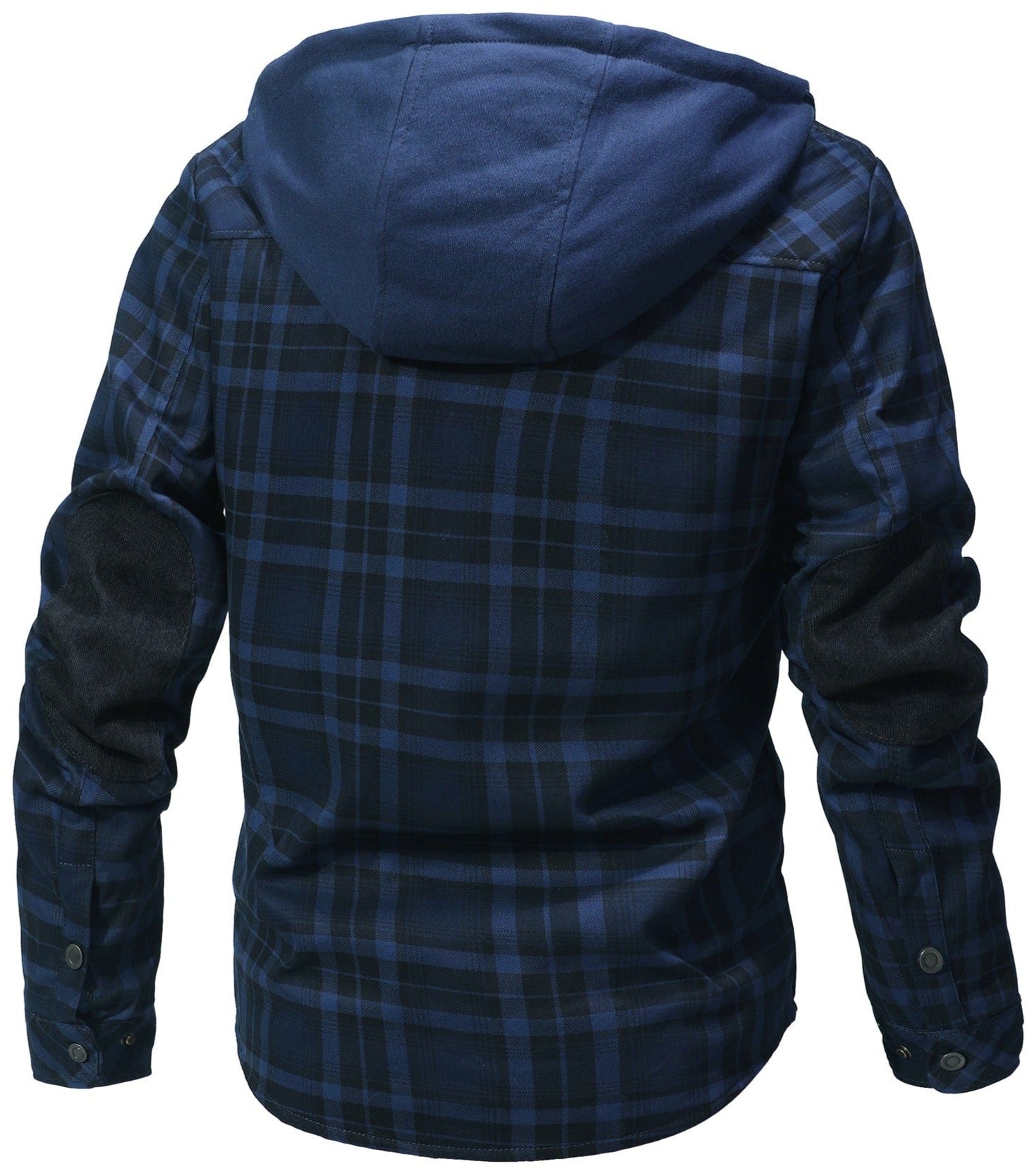Hooded Faux Fur Lined Flannel Shirt Jacket for Men | Cold Weather