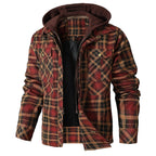 Quilted Insulated Hooded Flannel Jacket for Men | Outdoor Wear