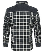 Snap Front Faux Fur Lined Flannel Jacket for Men | Winter Outerwear