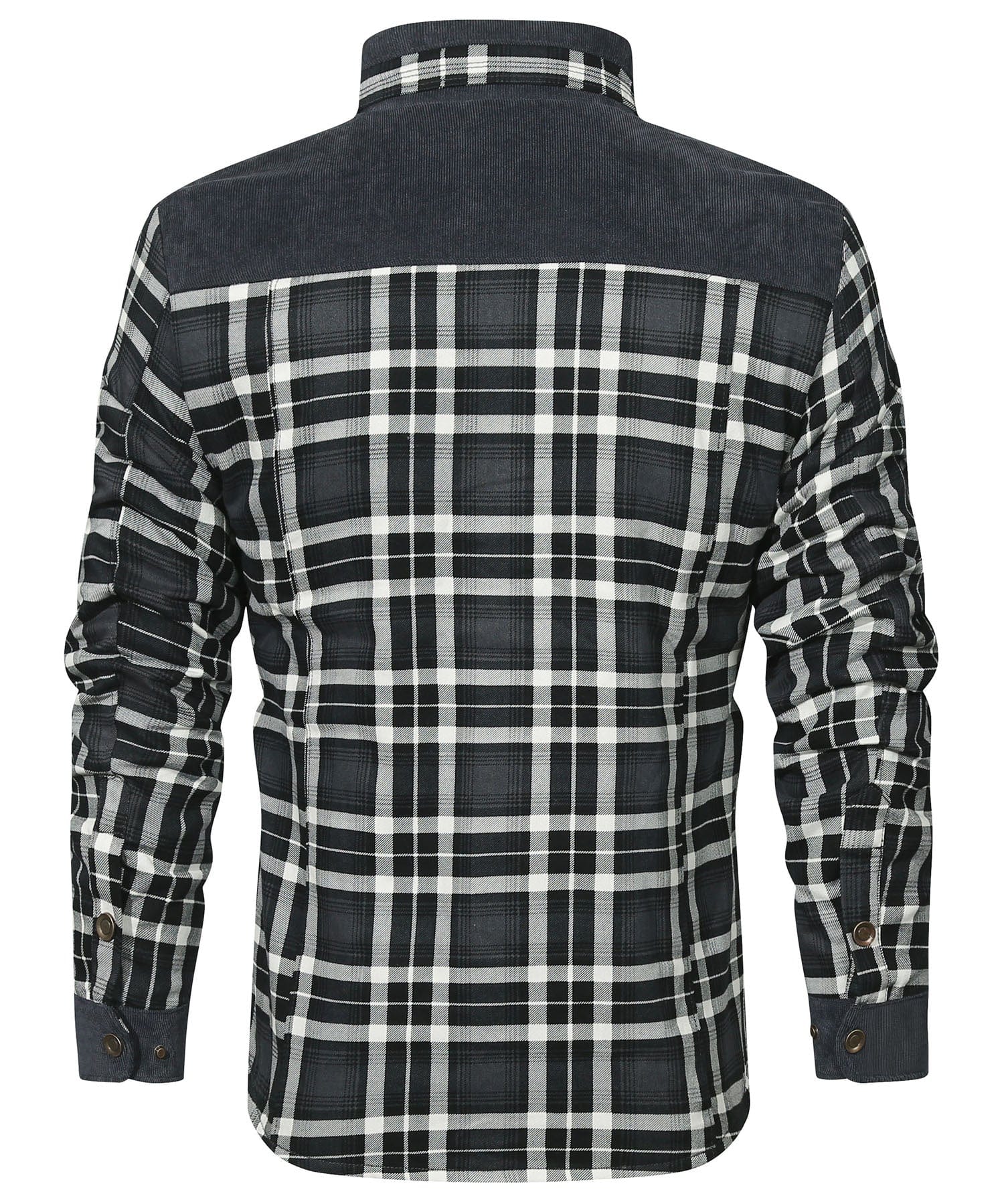 Snap Front Faux Fur Lined Flannel Jacket for Men | Winter Outerwear