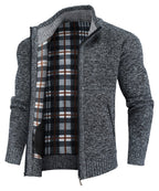 Flannel Lined Full Zip Sweater for Men | Cold Weather Layering