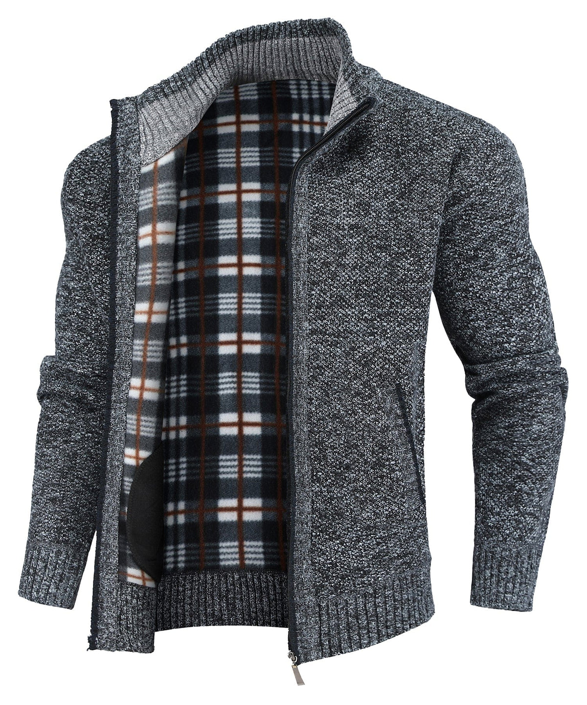 Flannel Lined Full Zip Sweater for Men | Cold Weather Layering