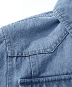 Flannel Lined Button Front Denim Shirt Jacket for Men | Cool Weather