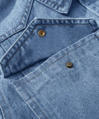 Flannel Lined Button Front Denim Shirt Jacket for Men | Cool Weather