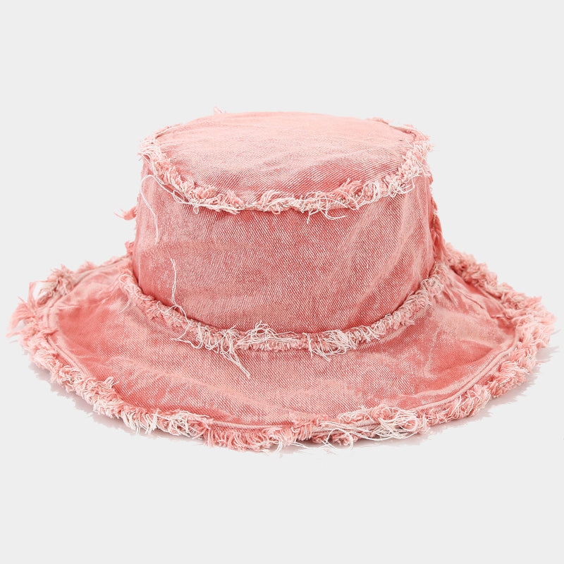 Frayed Denim Bucket Hat