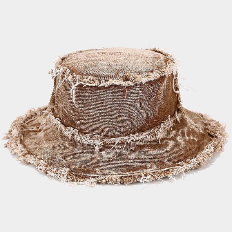 Frayed Denim Bucket Hat