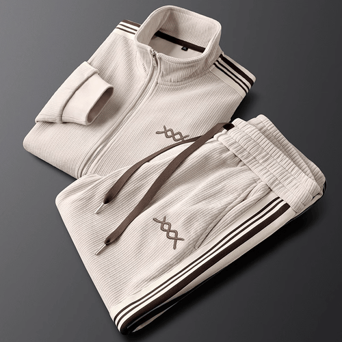 Corduroy Full Zip Jacket and Jogger Track Set for Men | Casual Wear