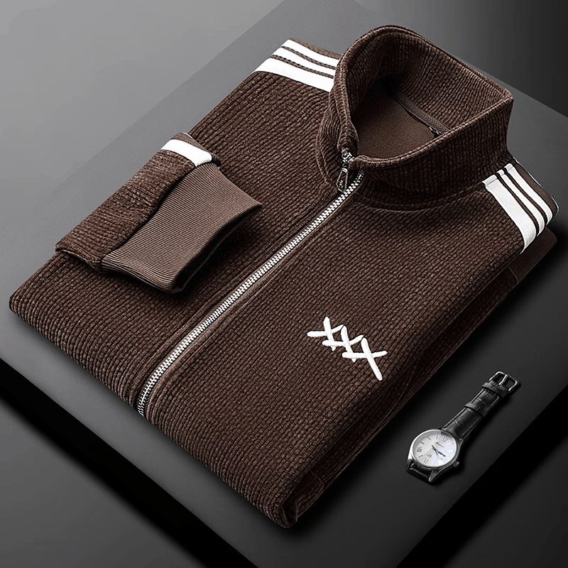 Corduroy Full Zip Jacket and Jogger Track Set for Men | Casual Wear