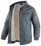 Fleece Lined Structured Collar Zip Bomber Jacket for Men | Winter Outerwear