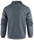 Fleece Lined Structured Collar Zip Bomber Jacket for Men | Winter Outerwear