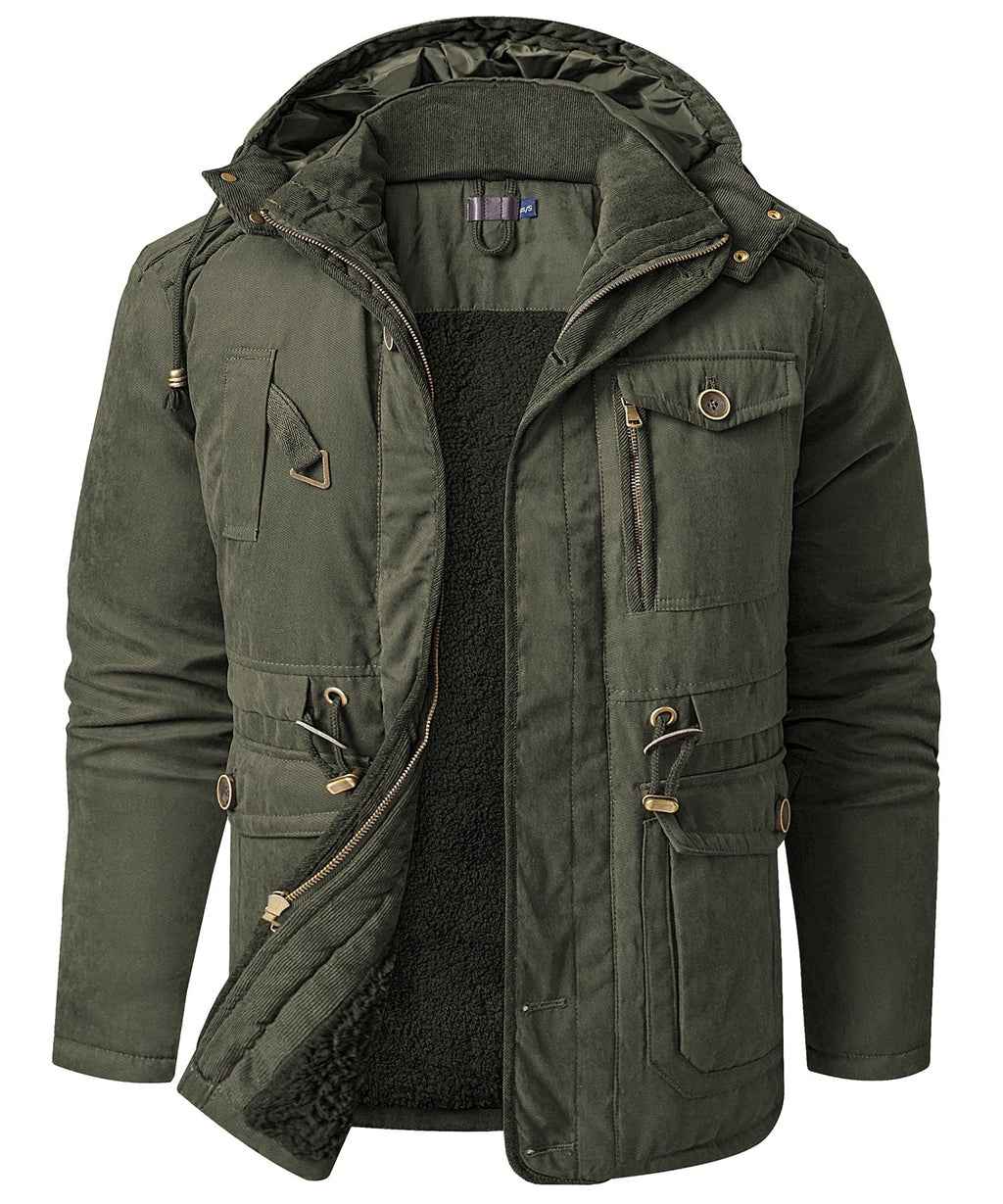 Heavyweight Fleece Lined Hooded Work Jacket for Men | Cold Weather