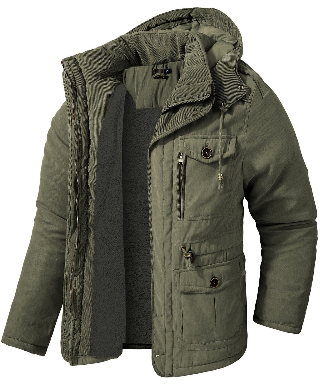 Heavyweight Fleece Lined Hooded Work Jacket for Men | Cold Weather