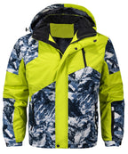 Glacier Print Insulated Hooded Winter Jacket for Men | Outdoor Wear
