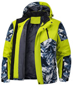 Glacier Print Insulated Hooded Winter Jacket for Men | Outdoor Wear