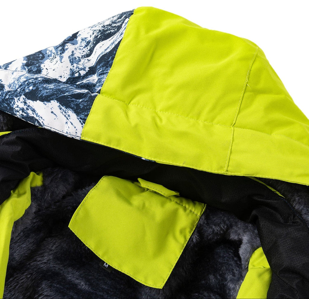 Glacier Print Insulated Hooded Winter Jacket for Men | Outdoor Wear