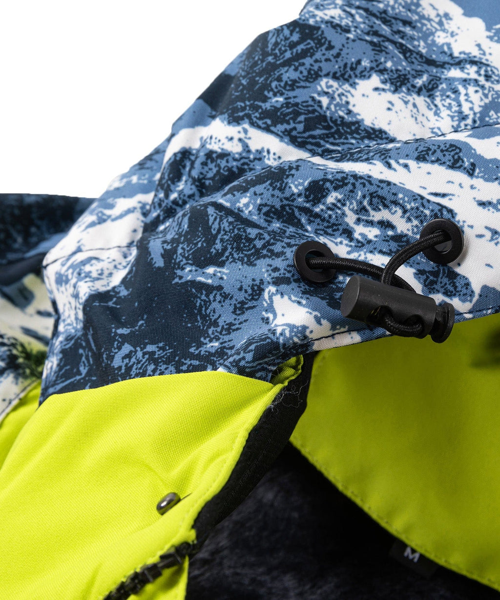 Glacier Print Insulated Hooded Winter Jacket for Men | Outdoor Wear