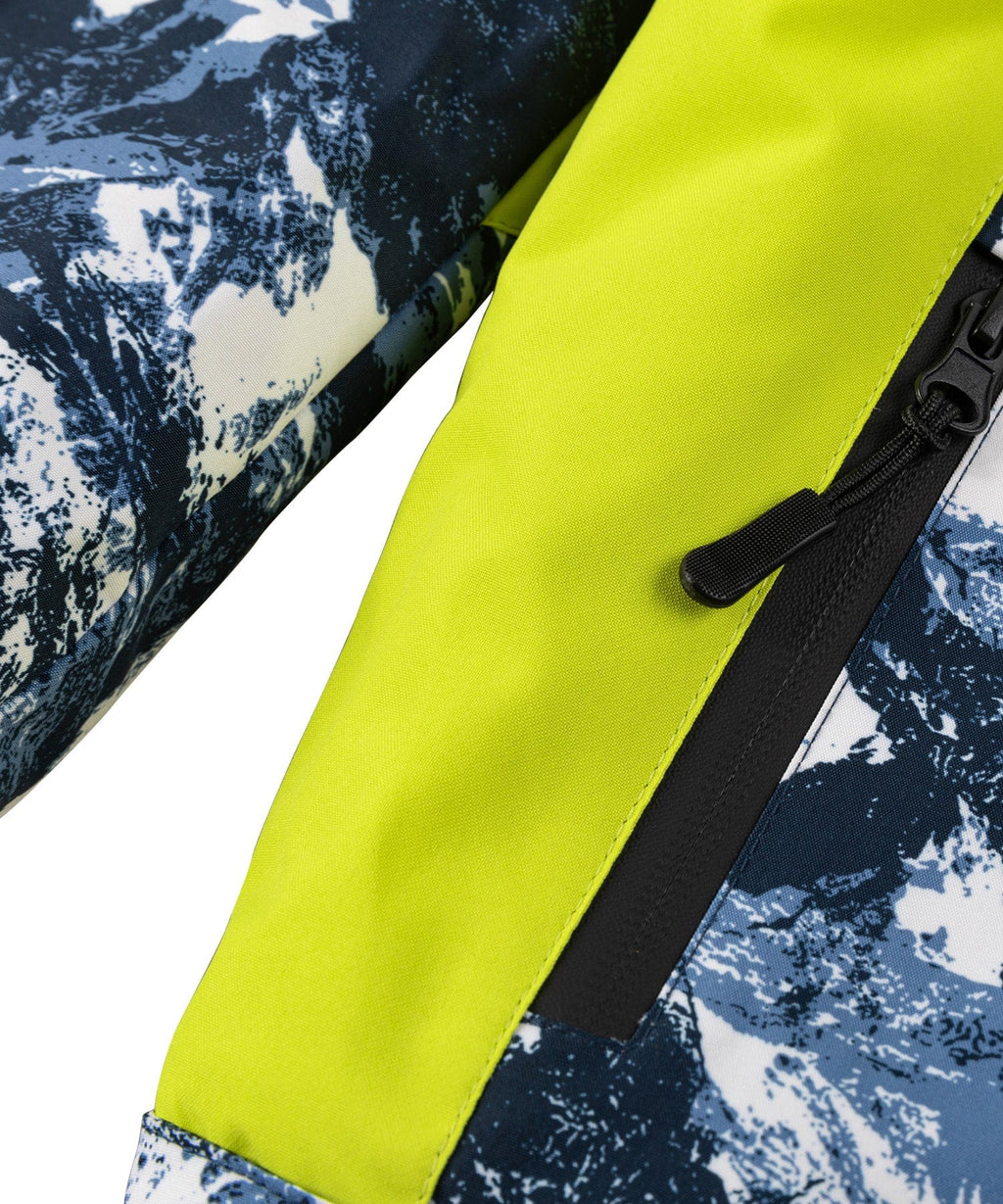 Glacier Print Insulated Hooded Winter Jacket for Men | Outdoor Wear