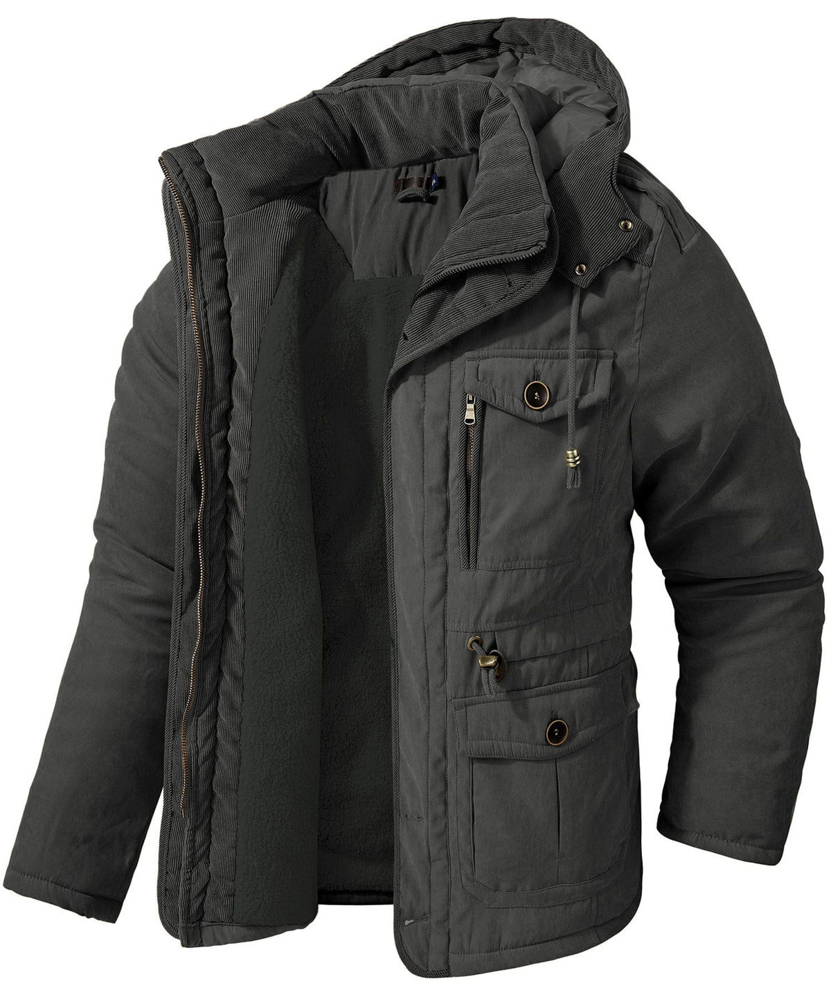 Heavyweight Fleece Lined Hooded Work Jacket for Men | Cold Weather