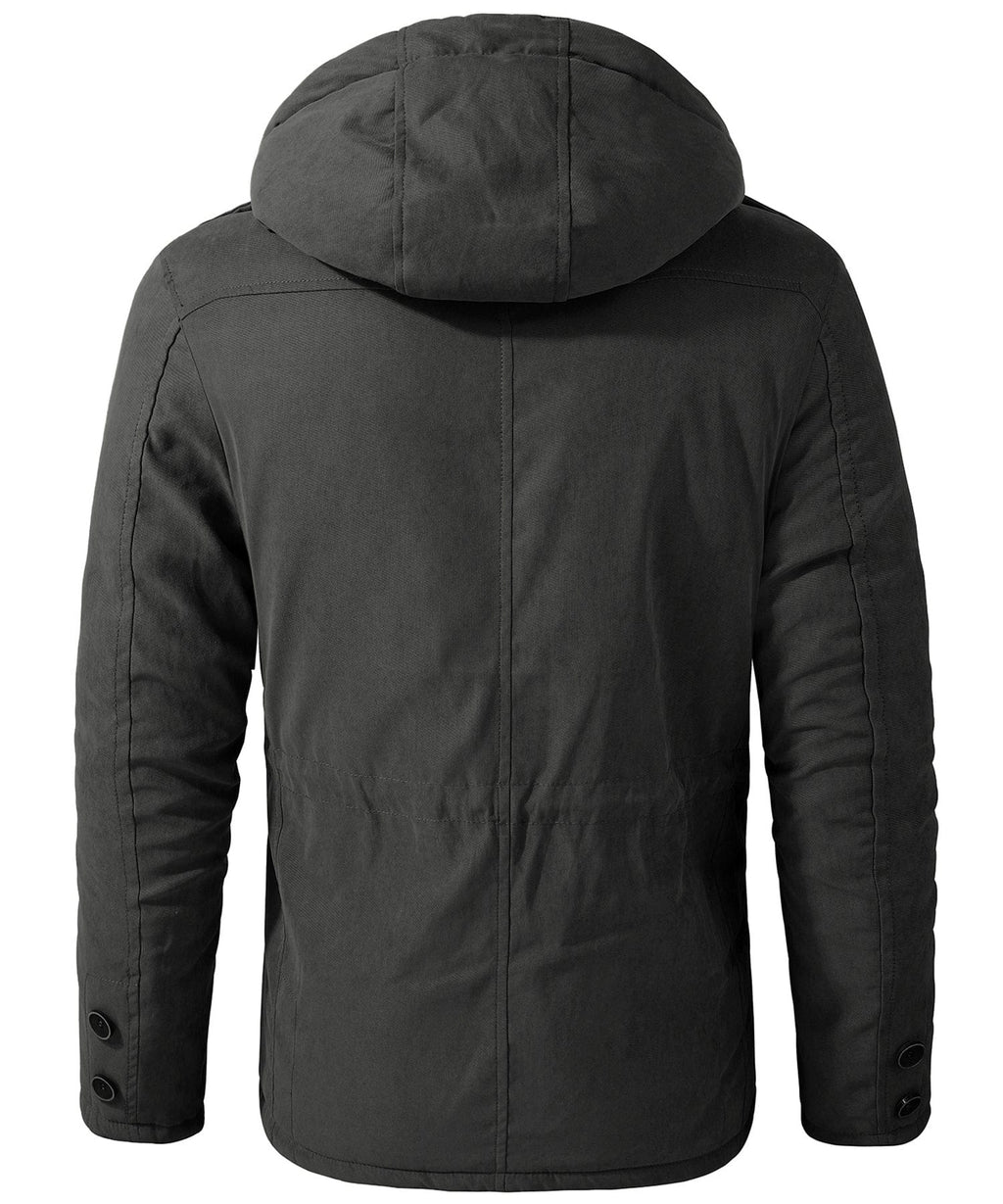 Heavyweight Fleece Lined Hooded Work Jacket for Men | Cold Weather