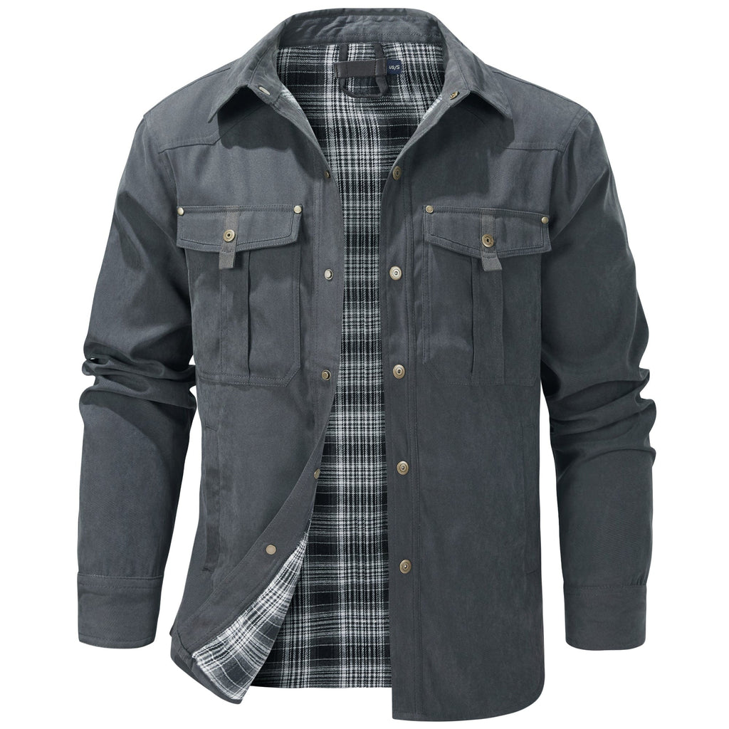 Flannel Lined Dual Chest Pocket Jacket for Men | Multi-Season Wear