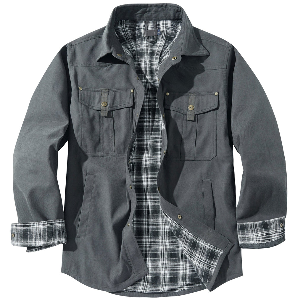 Flannel Lined Dual Chest Pocket Jacket for Men | Multi-Season Wear