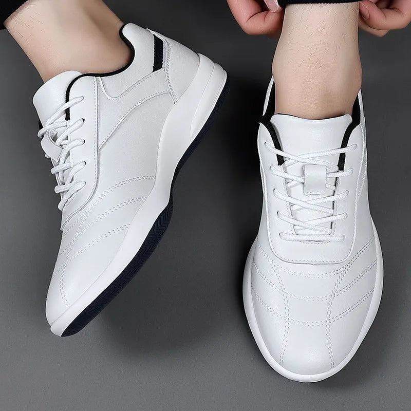 Genuine Cow Leather Low Profile Sneakers for Men | Casual Wear