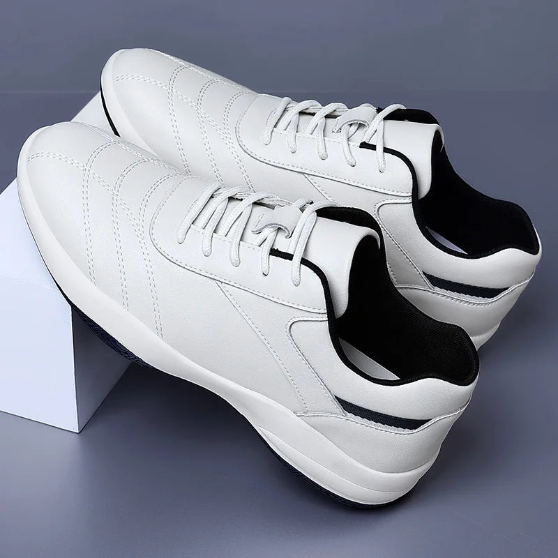 Genuine Cow Leather Low Profile Sneakers for Men | Casual Wear