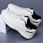 Genuine Cow Leather Low Profile Sneakers for Men | Casual Wear