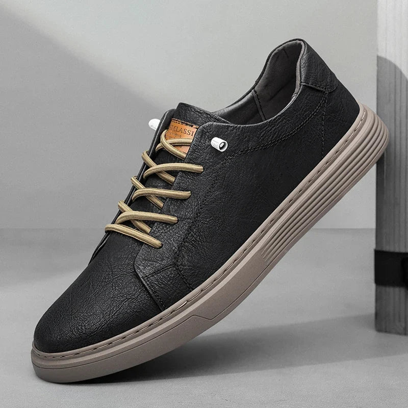 Leather Oxford Style Lace Up Sneakers for Men | Office and Casual Wear