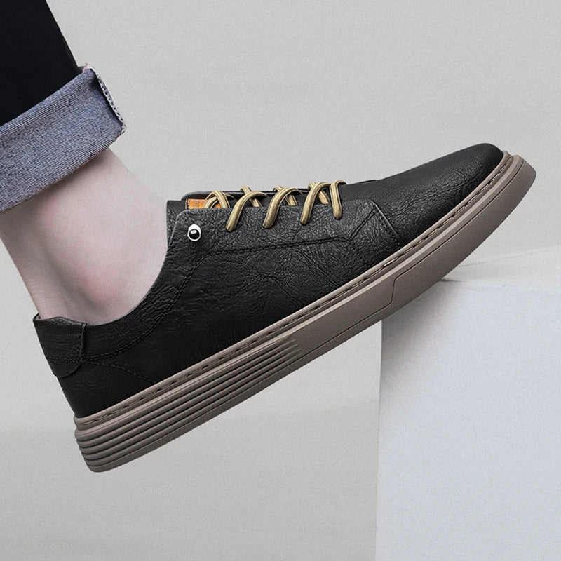 Leather Oxford Style Lace Up Sneakers for Men | Office and Casual Wear