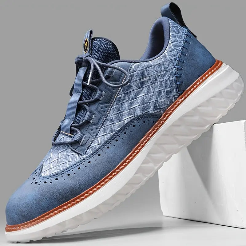 Genuine Leather Classic Lace Up Sneakers for Men | Everyday Wear