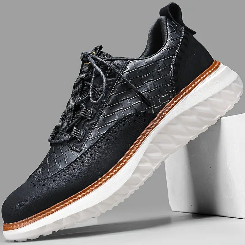 Genuine Leather Classic Lace Up Sneakers for Men | Everyday Wear