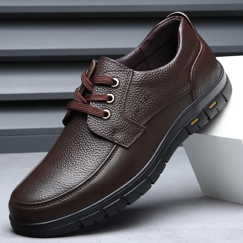 Genuine Leather Cushioned Walking Shoes for Men | Daily and Travel Wear