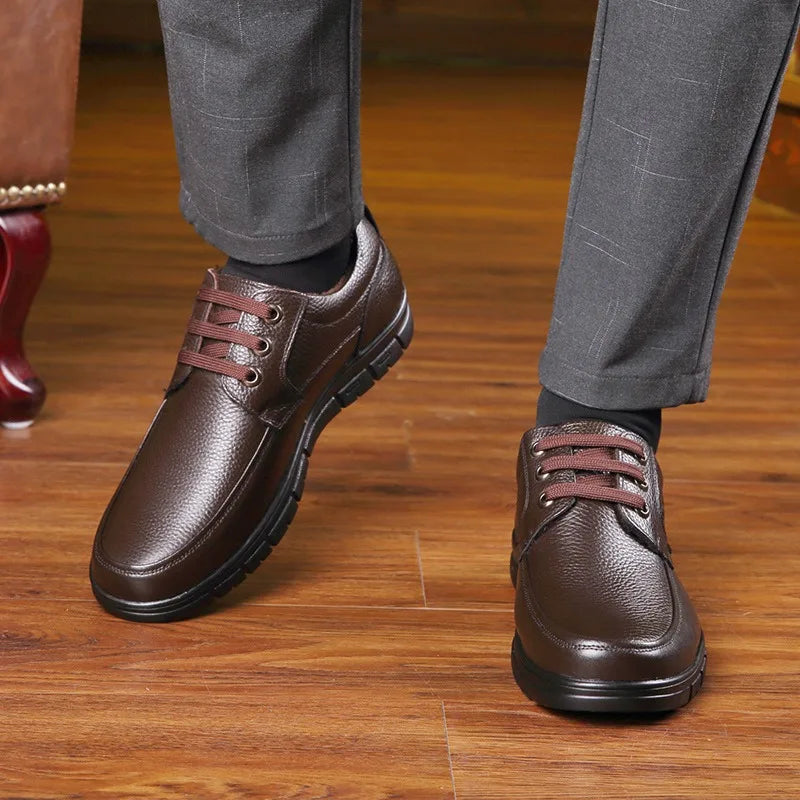 Genuine Leather Cushioned Walking Shoes for Men | Daily and Travel Wear