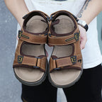 Genuine Leather Adjustable Strap Sandals for Men | Summer and Travel Wear