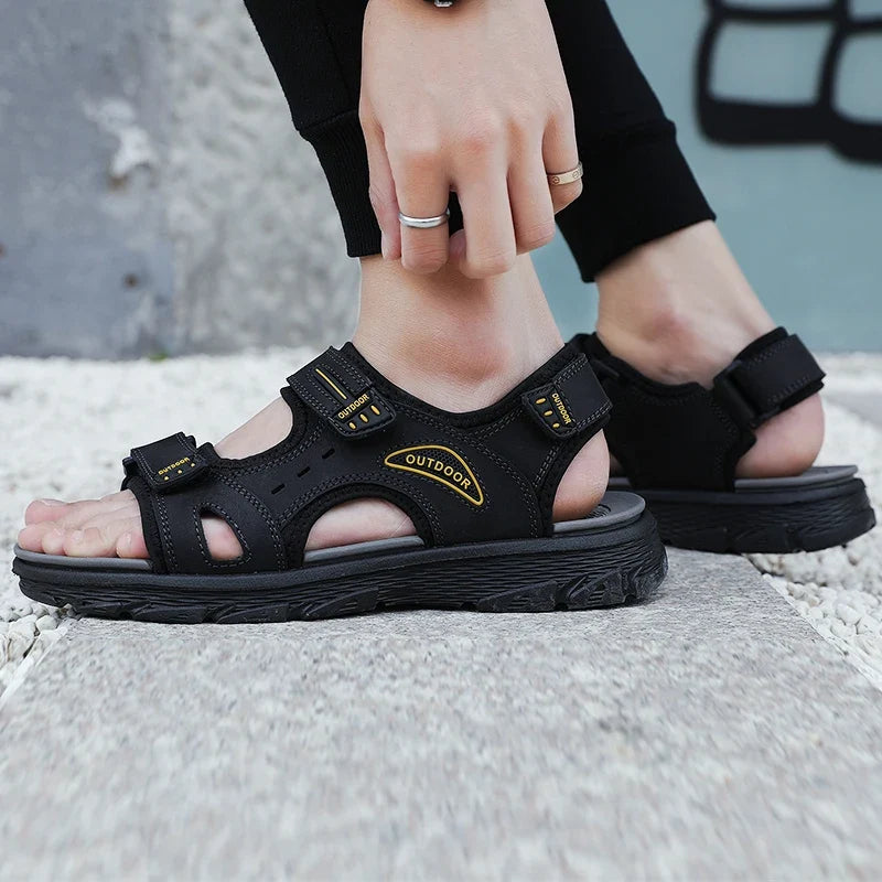 Genuine Leather Adjustable Strap Sandals for Men | Summer and Travel Wear