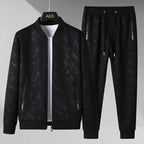 Graphic Print Full Zip Track Jacket and Jogger Set for Men | Casual Wear