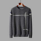Graphic Pattern Merino Wool Crewneck Sweater for Men | Casual Wear