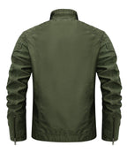 Washed Canvas Quilted Shoulder Moto Jacket for Men | Casual Wear